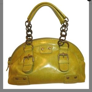 VINTAGE CYNTHIA ROWLEY OLIVE GREEN LEATHER HANDBAG